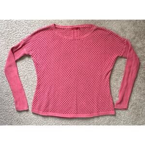 Prana Women's Long Sleeve Perforated Pink Sweater Size Medium